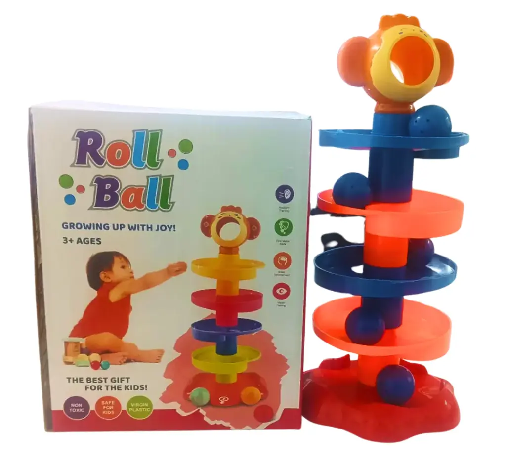 Roll Ball Educational Tower Toy for Kids, Non-Toxic Virgin Plastic, Colorful Stacking Discs, 3+ Years, Fine Motor Skills Development