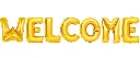 Welcome Gold Foil Letter Balloon Banner, Air-Filled Party Decoration