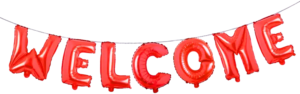 Welcome Letter Balloon Banner Set, Red Foil, 7 Pieces 