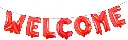 Welcome Letter Balloon Banner Set, Red Foil, 7 Pieces 