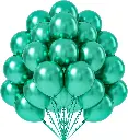 Metallic Green Latex Balloons, , Pack of 50, Chrome Finish Party Decorations