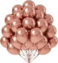 Rose Golden Latex Balloons, Pack of 50, Chrome Finish Party Decorations