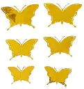 3D Gold Butterfly Wall Decor Stickers, Set of 12, Indoor Use, Metallic Finish