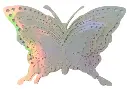 3D Butterfly Wall Decorations, Holographic Effect, 12 Pieces, Party Time Collection, Sliver Colour with Rainbow Effect