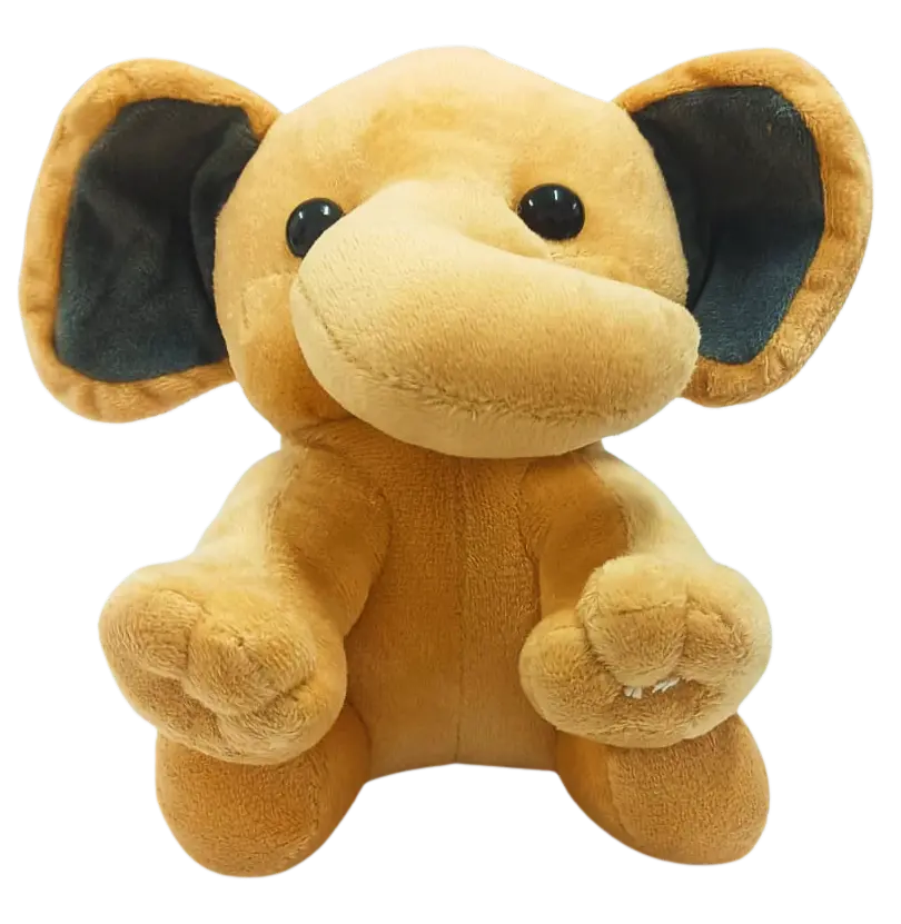 Plush Elephant Stuffed Animal Toy, Soft Baby Elephant, Teal and Tan Colours Available