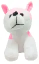 Soft Plush Puppy Dog Stuffed Animal Toy, Pink and Purple, White Body