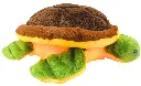 Plush Torotise Slippers, Green and Yello, Soft Fleece House Shoes with Brown Top