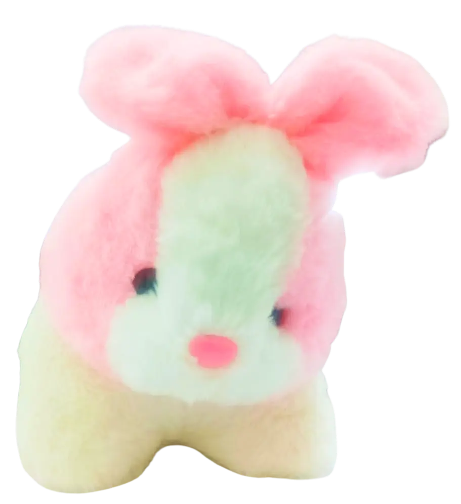 Plush Animal Rabbit Stuffed Toy, Pink and White, Soft Cuddly Bunny Design