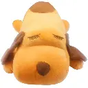 Plush Sleeping Dog Toy, Soft Stuffed Animal, Brown and White