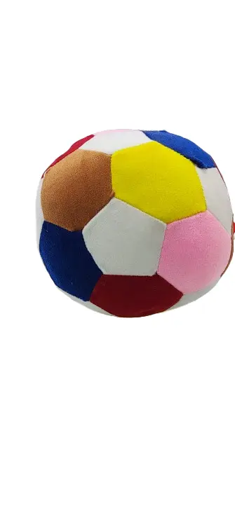 Soft Plush Multi-Coloured Hexagonal Soccer Ball, Kids Play Ball, Decorative Room Accessory