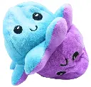 Plush Octopus Stuffed Animal, Blue and Purple, Soft Cuddly Toy 2 in 1