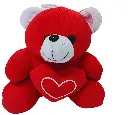 Plush Teddy Bear with Heart, Red and Blue, Soft Stuffed Animal for Valentine's Day, Kids Gift