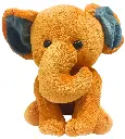 Plush Elephant Stuffed Animal, Orange with Blue Ears, Soft Baby Toy