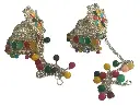 Shizuha Multicolored Traditional Jhumka Earrings with Floral Design 