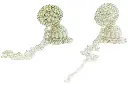 Shizuha Vintage Style Jhumka Earrings Set, Silver Plated, Opal Stone Studded, Traditional Indian Wedding Jewellery