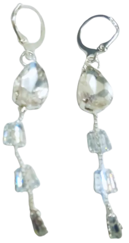  Crystal Drop Dangle Earrings, Silver-Tone Leverback
