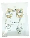 Crystal Drop Dangle Earrings, Silver- Rhinestone Chandelier Design 