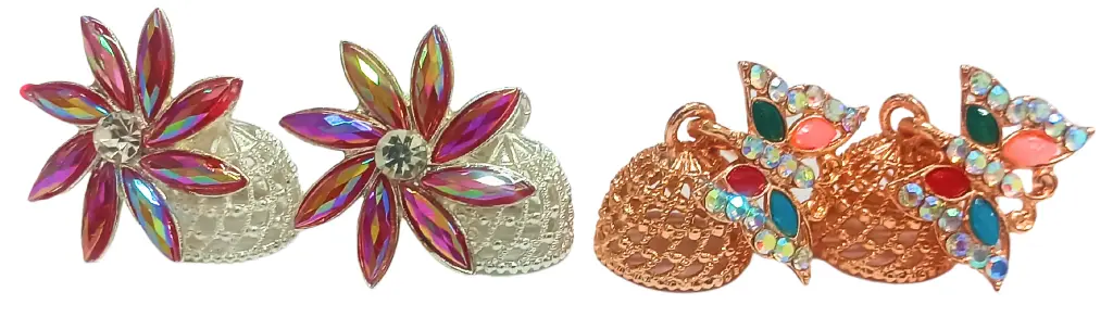 Shizuha Fashion Crystal Floral Drop Earrings with Iridescent Petals, Rose Gold 