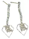 Shizuha Crystal Drop Dangle Earrings, Silver Tone, Rhinestone Teardrop Design