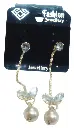 Shizuha Fashion Jewellery Drop Earrings with Crystal Studs and Pearl Accents, Silver-Toned 