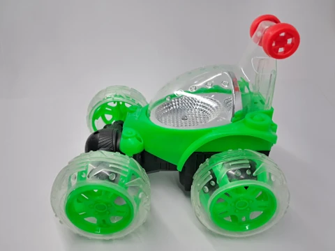 MSK Remote Control Stunt Car, 360° Flips, LED Wheels, 5 Functions, Green (360Rotation450)