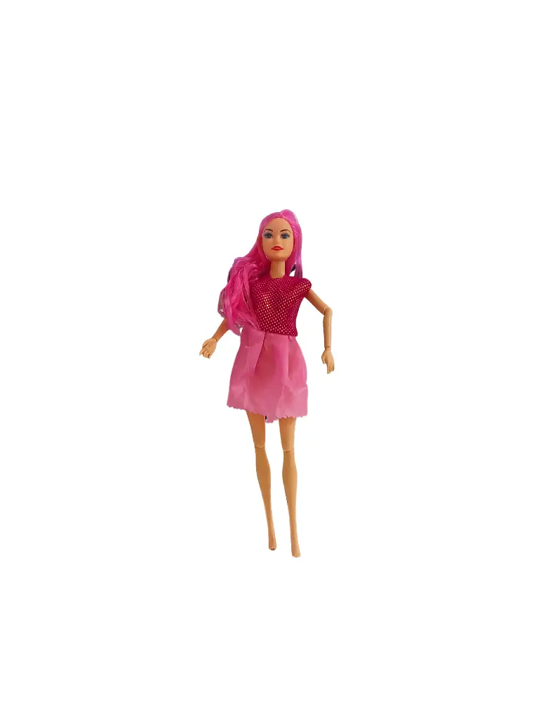 Glam Closet Princess Doll Set with Shoes, Dresses & Jewelry – Pink Hair Edition