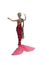Mermaid Fashion Doll with Blue Hair, Pink Sequin Tail, Underwater Display Box