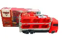 Die-Cast Car Carrier Truck Toy Set with 2 Cars, 1.65m Track Length, Ages 3+, Red