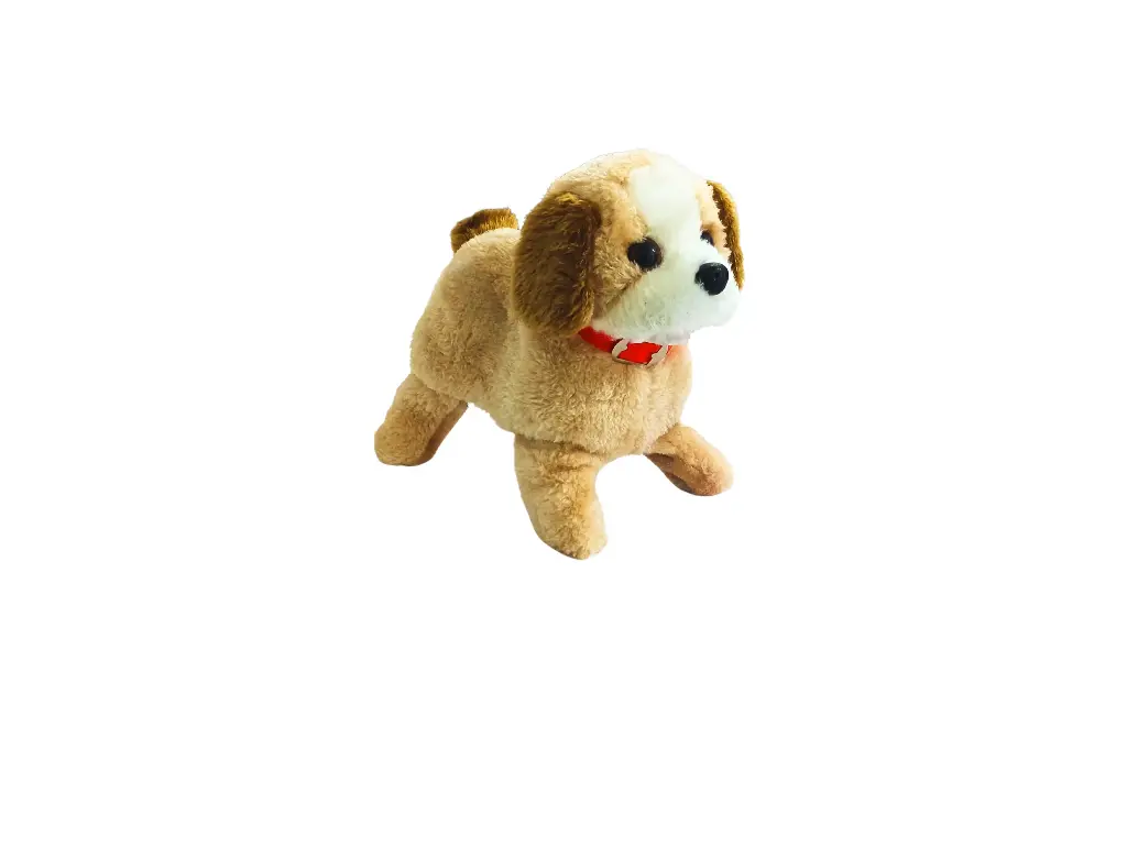 Electric Flipping Dog Toy – Soft Plush Puppy  with Red Collar
