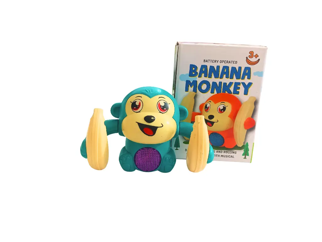 Banana Monkey Musical Dancing Toy, Battery Operated, Ages 3+, with Voice Control