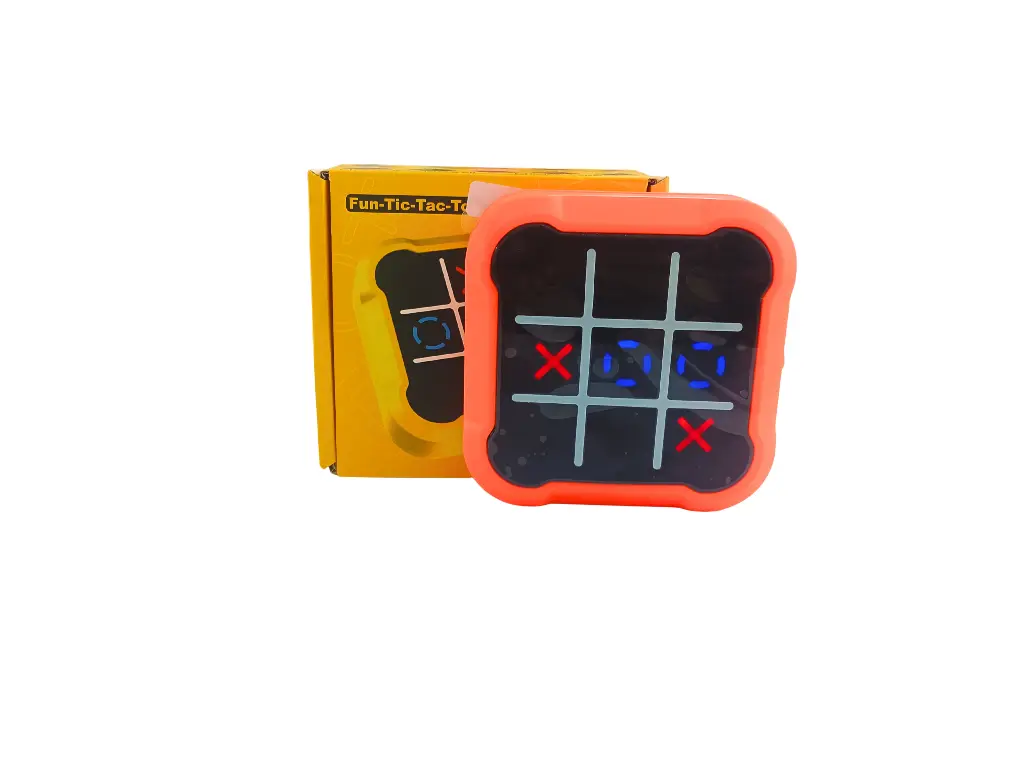 Fun-Tic-Tac-Toe Board Game, Classic Strategy Game with LED Display, Orange Frame