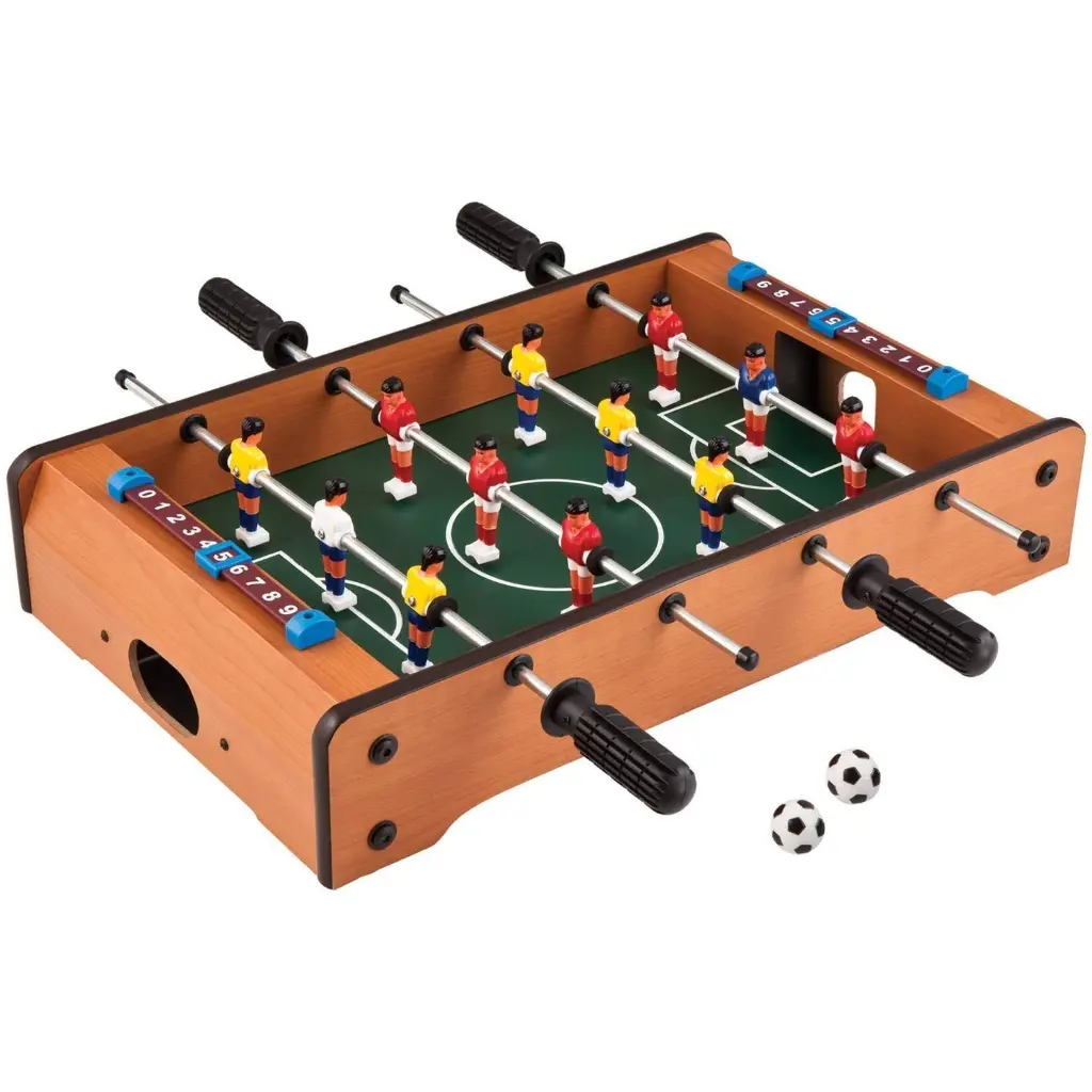 TableTop Small Wooden Foosball Table Game Set, 51x31x9.5cm, Indoor Outdoor Use, 2 Balls Included, Ages 6+, Real Action Fun (0000TTFB750)