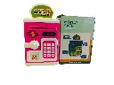 Electronic Money Safe Bank for Kids with Fingerprint Lock, Digital Display, Pink and White, Educational Piggy Bank with Keypad, Music and Light