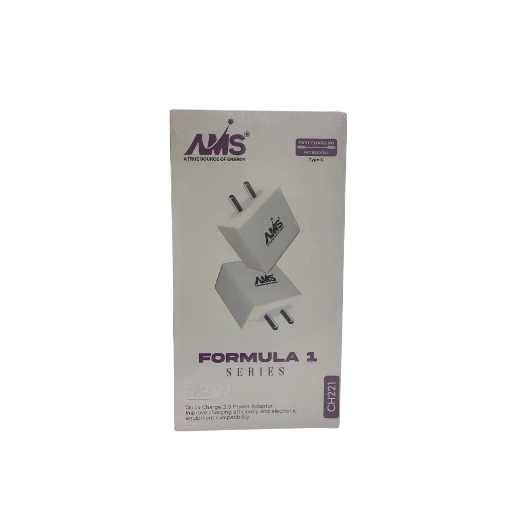 AMS A True Source Of Energy Fast Charging Accessories Type-C Formula 1 Series 22W Quick Charge 3.0 Power Adaptor Improve Charging Effciency And Electronic Equipment Compatibility 