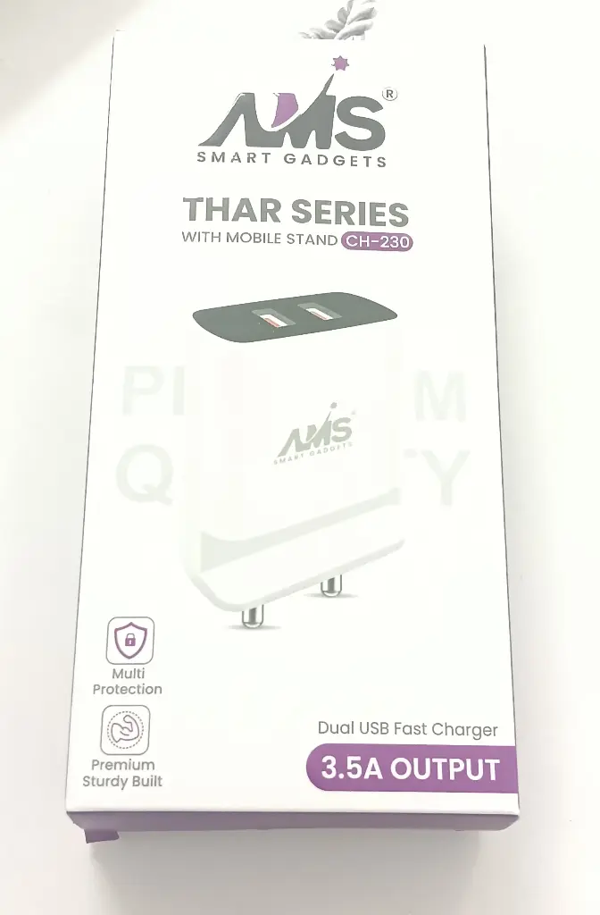 AMS Thar Series Mobile Stand CH-230 DUAL USB FAST CHARGER 3.5A OUTPUT
