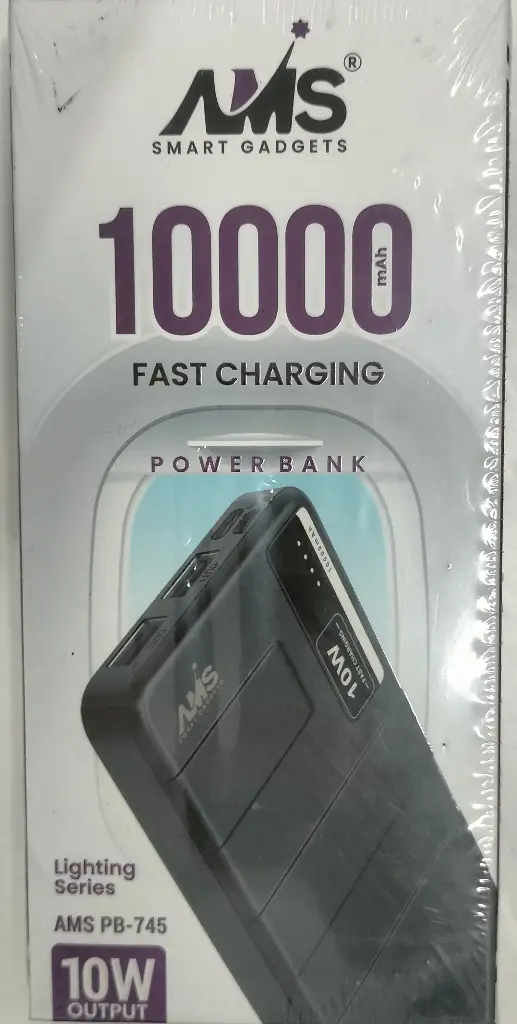 AMS 10000mAh Fast Chaarging Power Bank 10w 