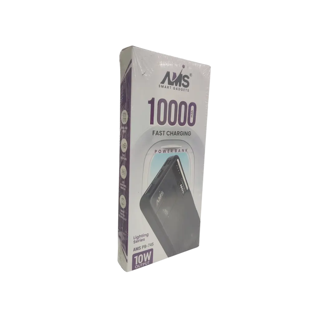 AMS 10000mAh Fast Chaarging Power Bank Lighting Series 10w 
