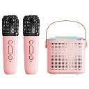 Wireless Karaoke Dual Mike Speakers Y1 Pink 