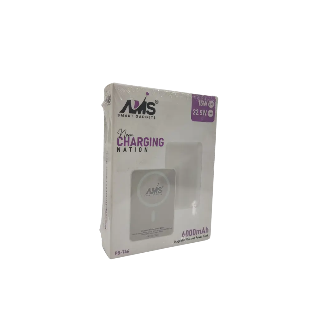 AMS Smart Gadgets New Charging Nation 6000mAh Magnetic Wireless Power Bank 