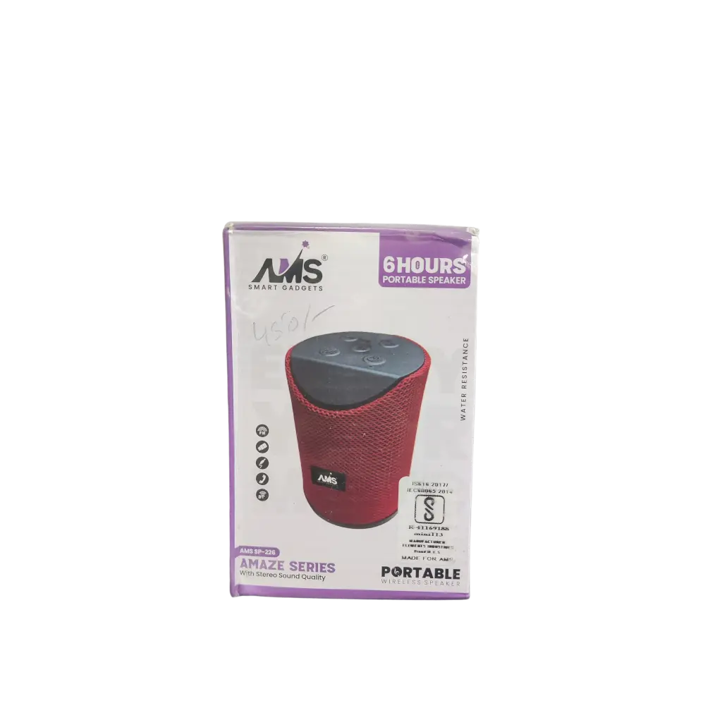 AMS Smart Gadgets 6Hours Portable Speaker Amaze Series With Stereo Sound Quality portable Wireless Speaker
