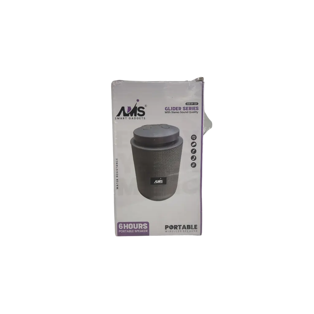 AMS Smart Gadgets Glider Series With Stereo Sound Quality 6Hours Portable Speaker Portable Wireless Speaker