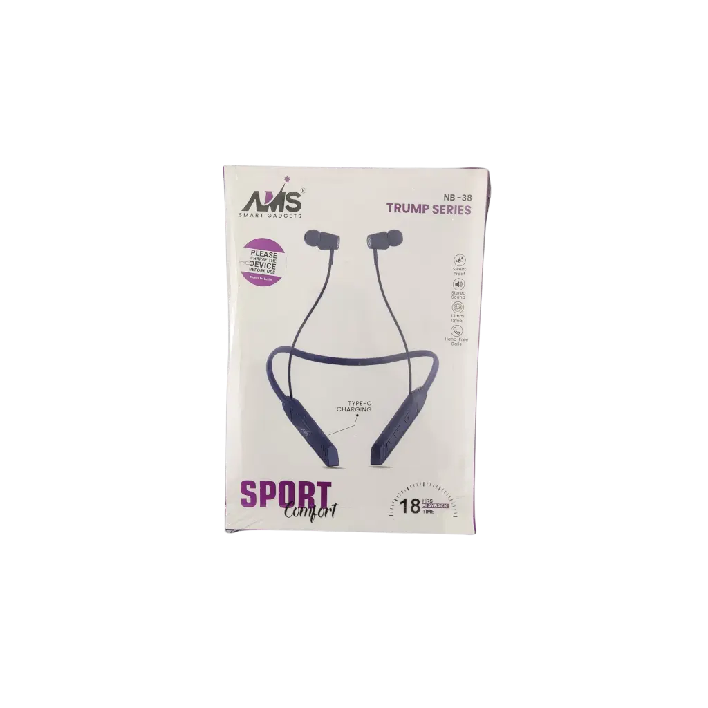 AMS Smart Gadgets Trump Series Sport Comfort Sweat Proof Stereo Sound 13MM Driver Hand-Free calls 18Hrs Playback time 