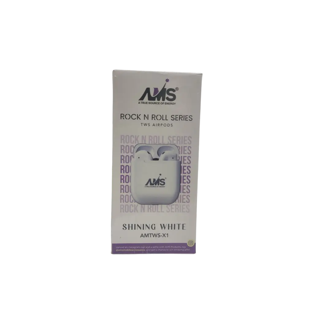 AMS A True Source Of Energy Rock N Roll Series Tws Airpods Shining White 