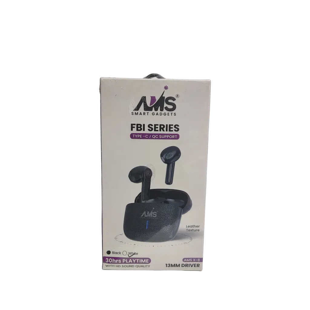 AMS Smart Gadgets Fbi Series Type-C/QcSupport 30hrs Playtime With HD Sound Quality 13MM Driver