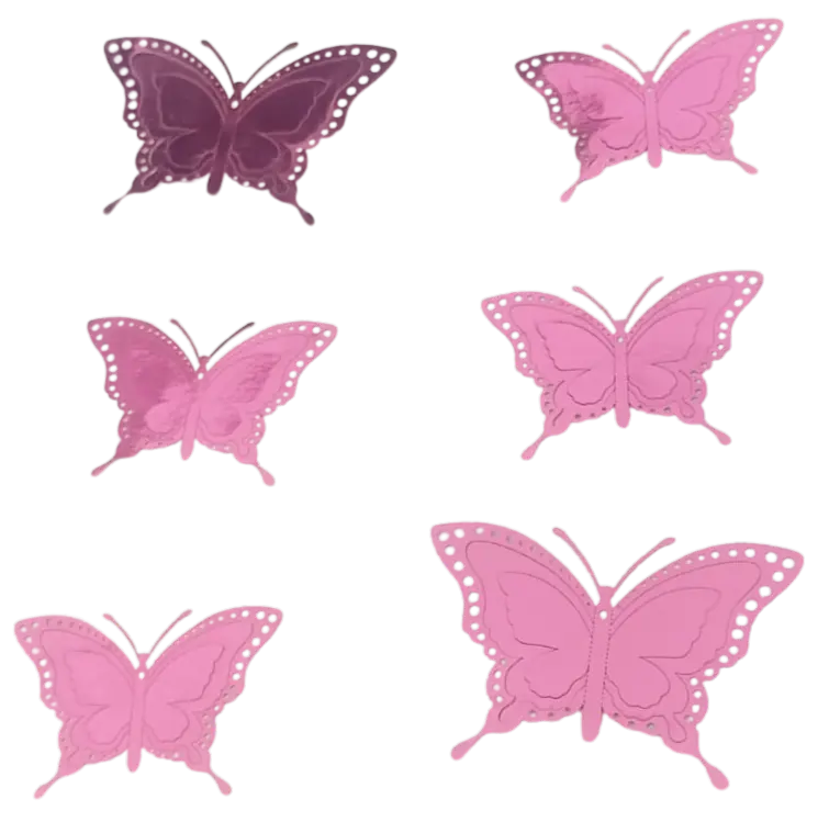3D Butterfly Wall Decor, Pink Decorative Stickers, 12 Pieces Set for Indoor Spaces