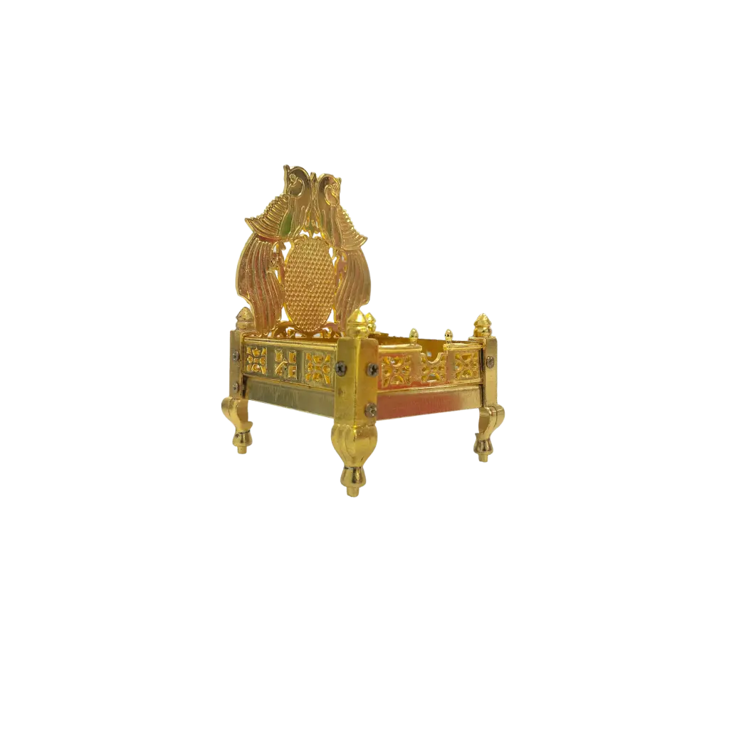 Collectible India Aluminium God Singhasan Medium,Golden 3.5×3.5inch 