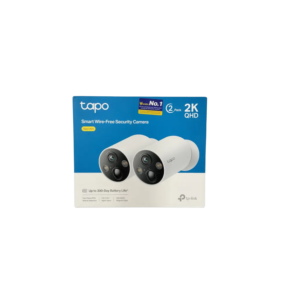 Tapo Tp-link C425 KIT Smrt Wire-Free Security Camera and Solar Panel |2K QHD 4MP 1440P | Uniterrupted Power Supply | Color Night Vision |Free Al Detection |IP66 Weatherproof | two-way Audio