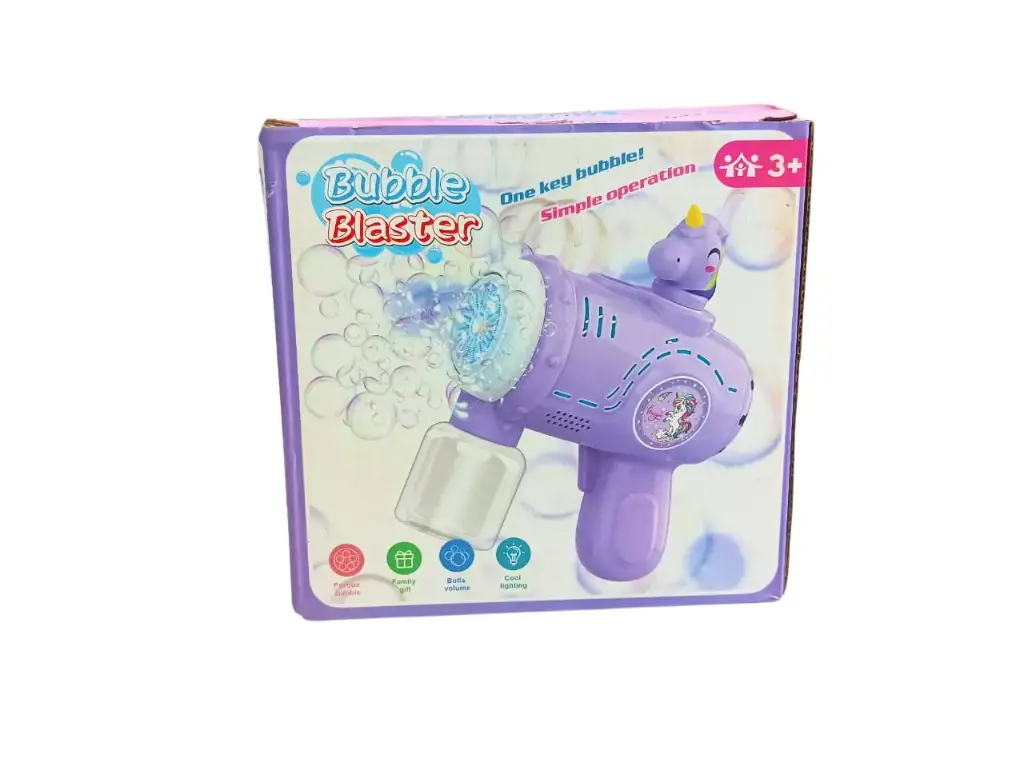 Bubble Blaster Unicorn Bubble Gun for Kids, Purple, Battery Operated, Ages 3+, with Bubble Solution