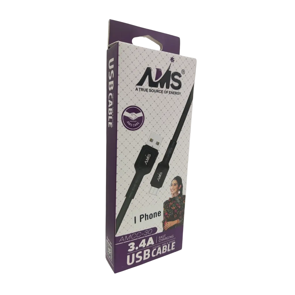 AMS iPhone 3.4A Fast Charging Usb Cable 