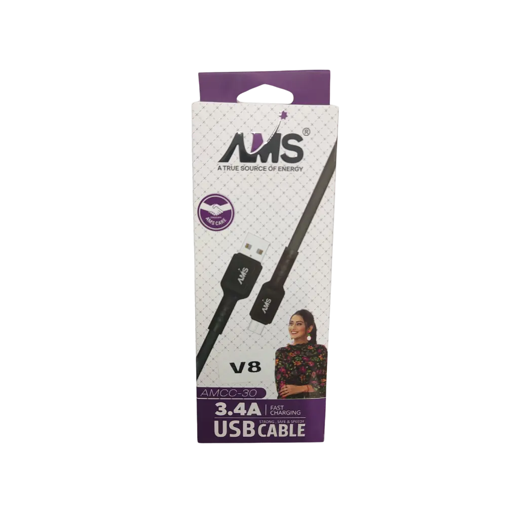 AMS 3.4A Fast Charging Usb Cable V8